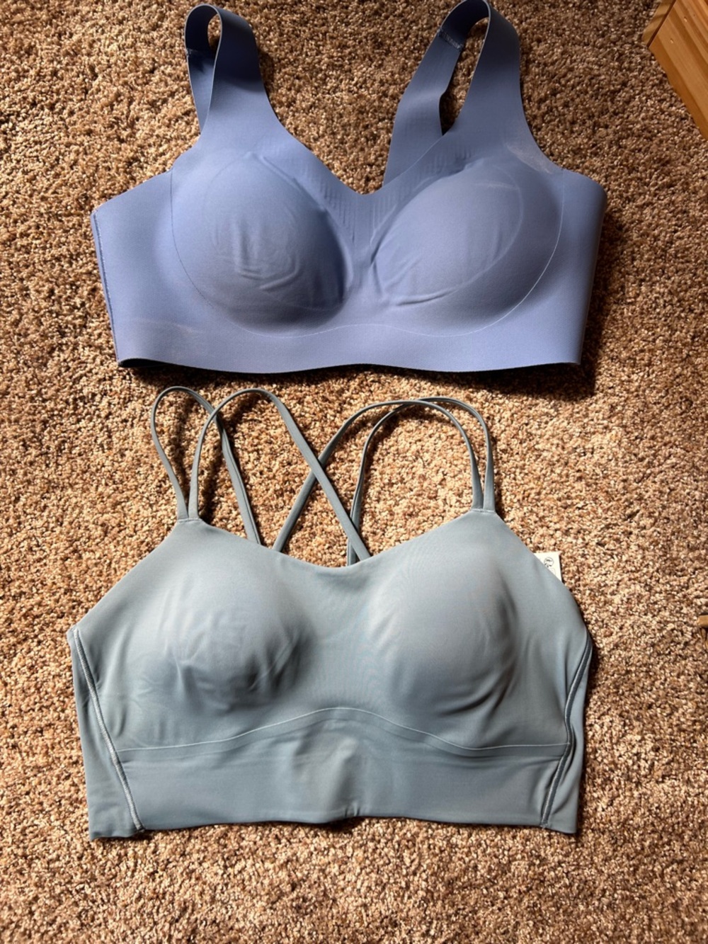 lululemon athletica lot Sculpted Seamless Bralettes - Dusty Blue & Slate Blue